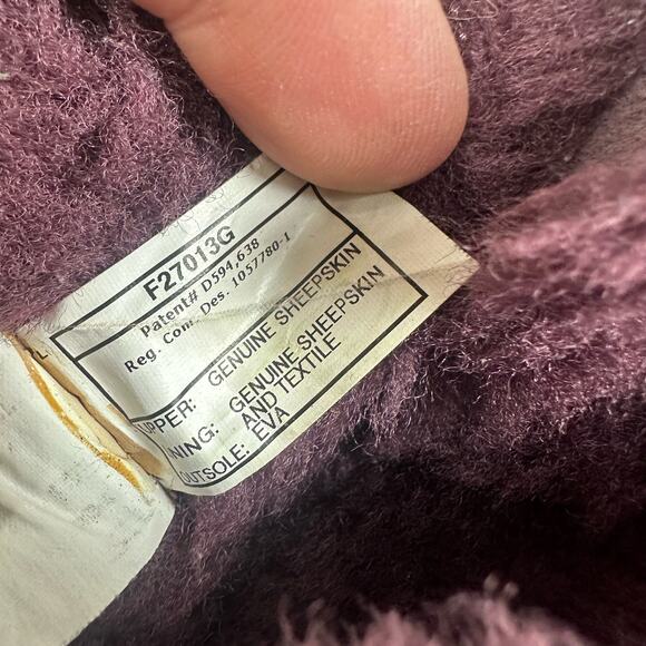 Ugg Bailey Bow Purple Mid Boots Sheepskin Suede Shearling Size 7 - Picture 13 of 14